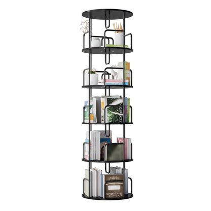 Rotating Bookshelf Tower 5 Tier Spinning 360 Degree Revolving Storage Shelf