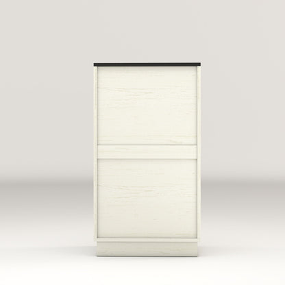 Tilt Out Trash Can Cabinet With Wave Textured Drawer & Pull Out Bin