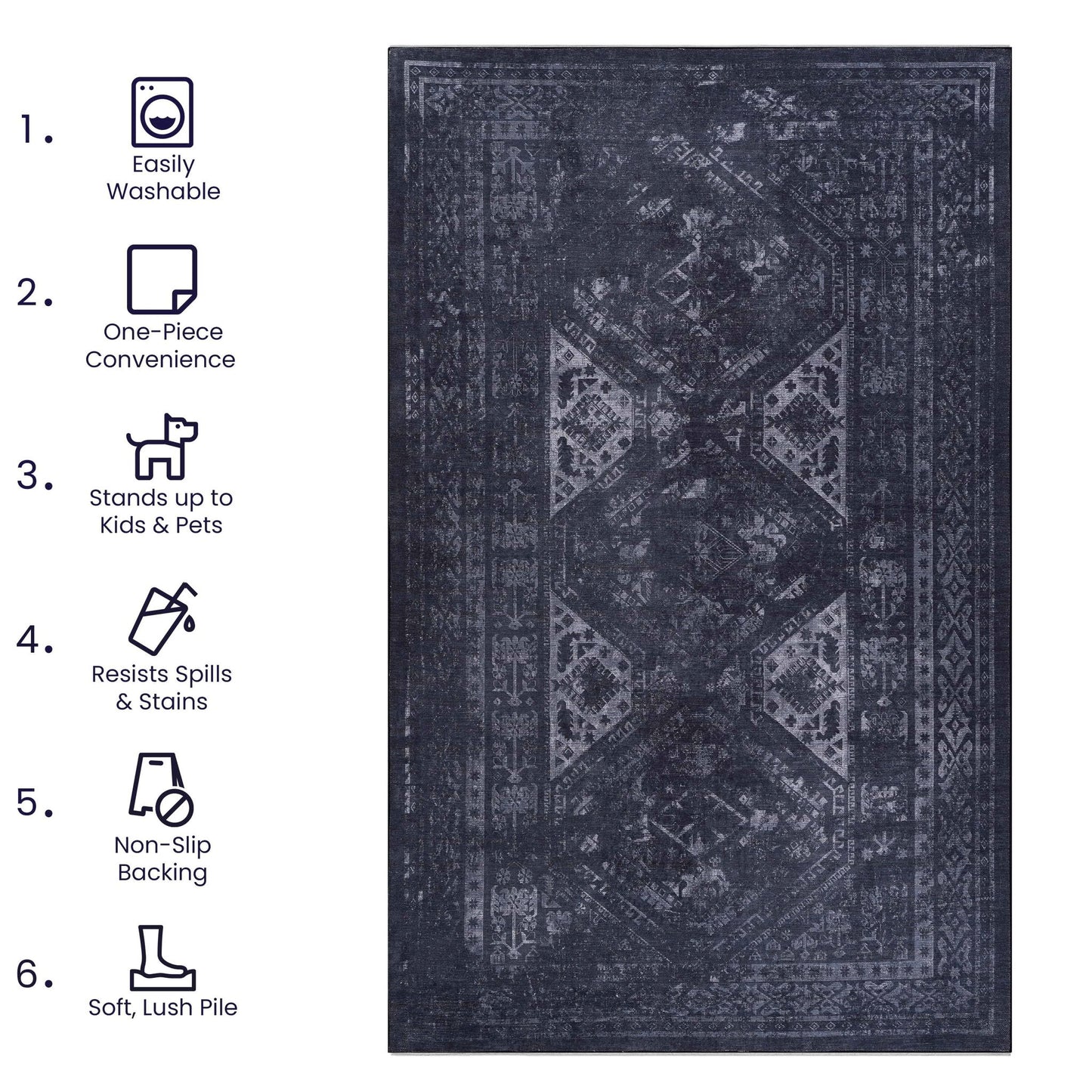 Maval - Trendy Washable Area Rug