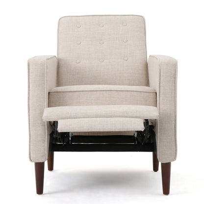 Mid-Century Modern Recliner With Button Tufted Waffle Stitch