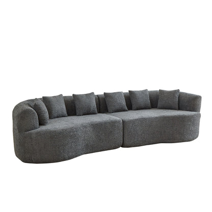 Curved Sectional Sofa With 6 Pillows