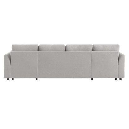 U-Shaped Sectional Sofa Bed With Storage And USB Ports