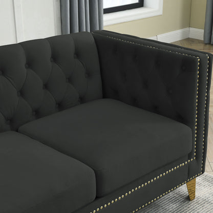 Modern Sofa With Button Tufting, Upholstered Couch For Living Room