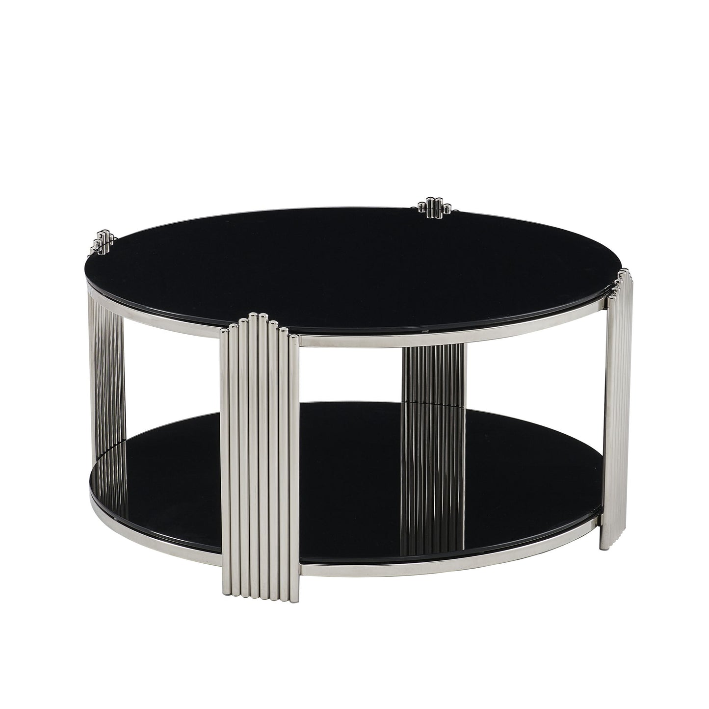 Round Table With Double Layer Storage
