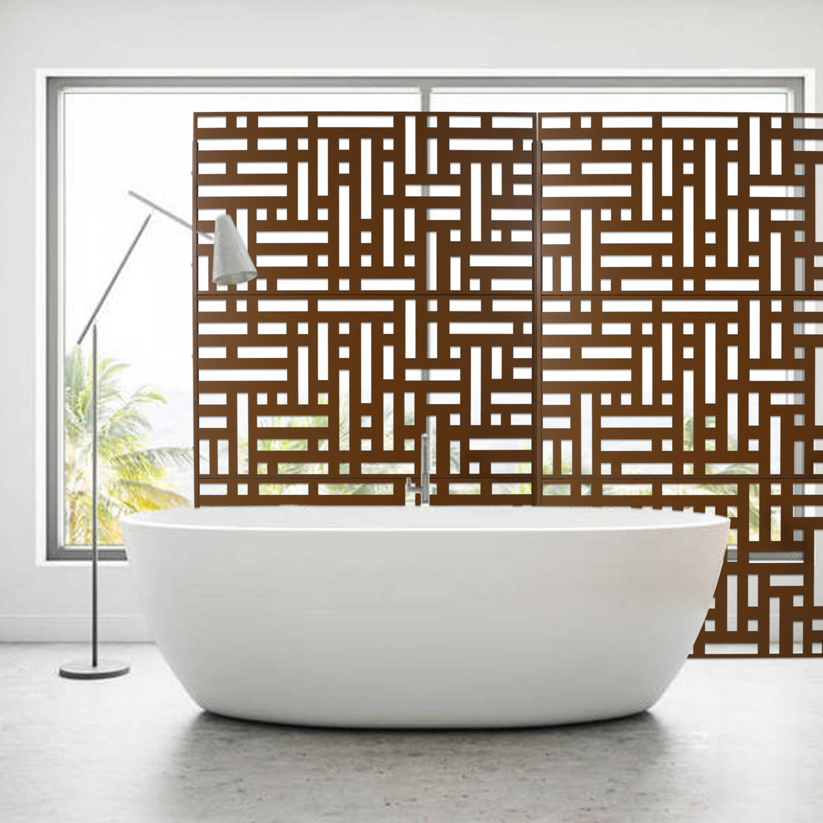 Decorative Freestanding Metal Privacy Screen For Indoor & Outdoor Use