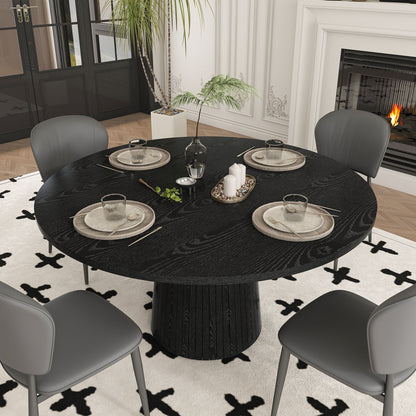 Round Dining Table With Strip Base