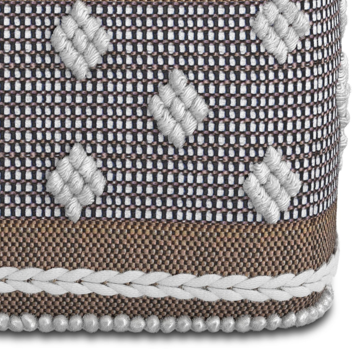 Mapleton - Outdoor / Indoor Pouf - Beige Gray / White