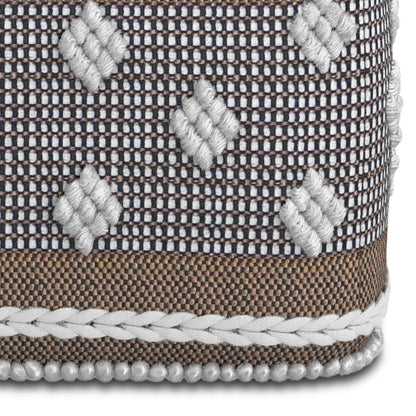 Mapleton - Outdoor / Indoor Pouf - Beige Gray / White