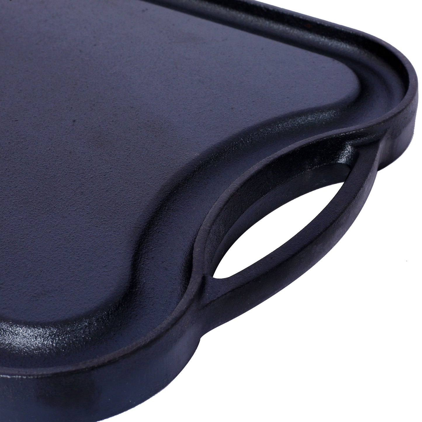 Pre Seasoned Cast Iron Reversible Rectangular Grill / Griddle - Black