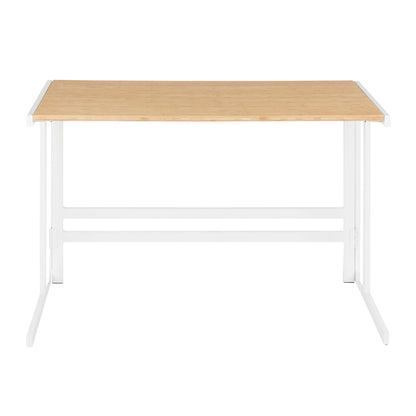 Roman - Industrial Office Desk - White / Natural