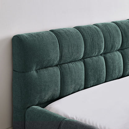 Modern Platform Bed Frame With Thick Fabric