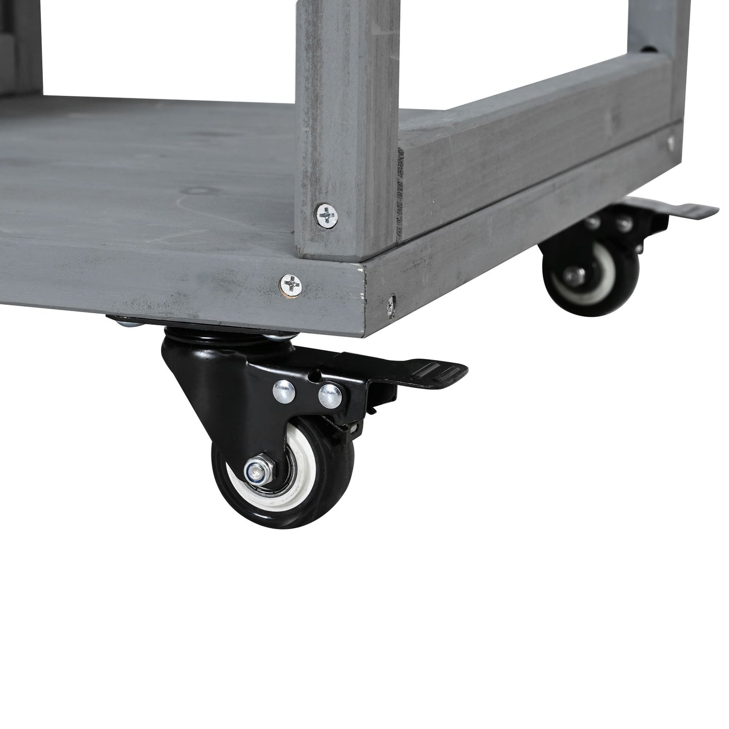 Outdoor Kitchen Island Prep Station With Lockable Wheels, Ample Storage, Towel & Spice Racks