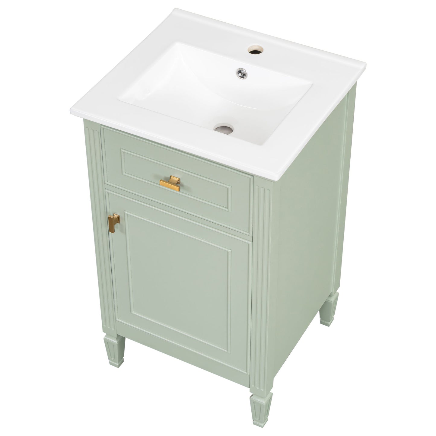 Bathroom Vanity With Sink, Adjustable Shelf, Tilt-Out Drawer