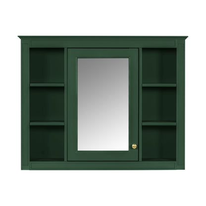 Bathroom Vanity With Mirror Cabinet, Single Sink With 2 Soft Closing Doors And 4 Drawers
