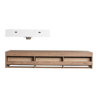 Modern Wall Mounted Bathroom Vanity With Resin Sink And Soft Close Drawer