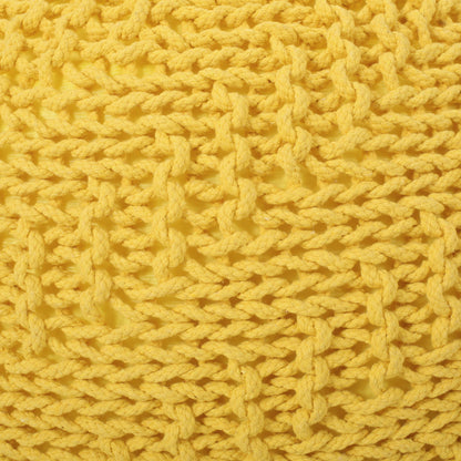 Bordeaux - Knitted Round Pouf Ottoman
