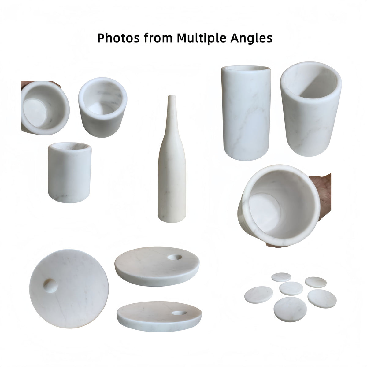 10 Pieces Luxury Natural Marble Dining Room Accessories Set