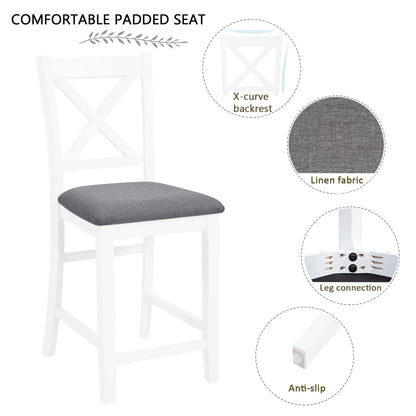 5 Piece Counter Height Dining Table Set With 4 Chairs