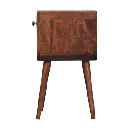 Mini California Curved Nightstand Wth Lower Slot