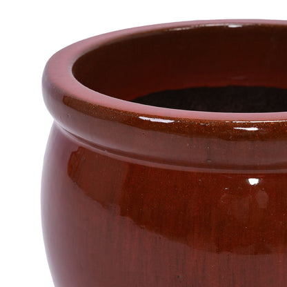 3 Pieces Ceramic Flowerpot, Planter For Patio, Garden Or Windowsills