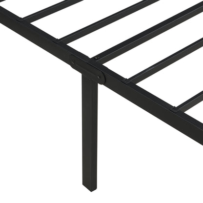 Heavy Duty Queen Size Bed Frame With Quiet Support - Black