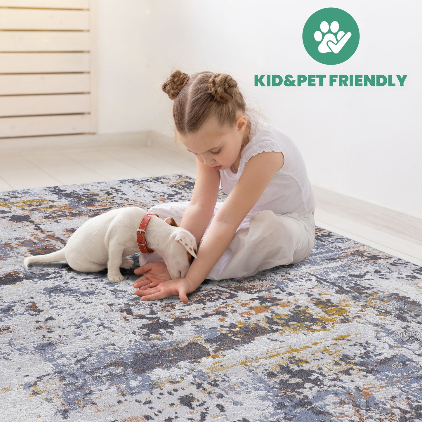 Payas - 8' X 10' Abstract Area Rug - Ivory / Blue