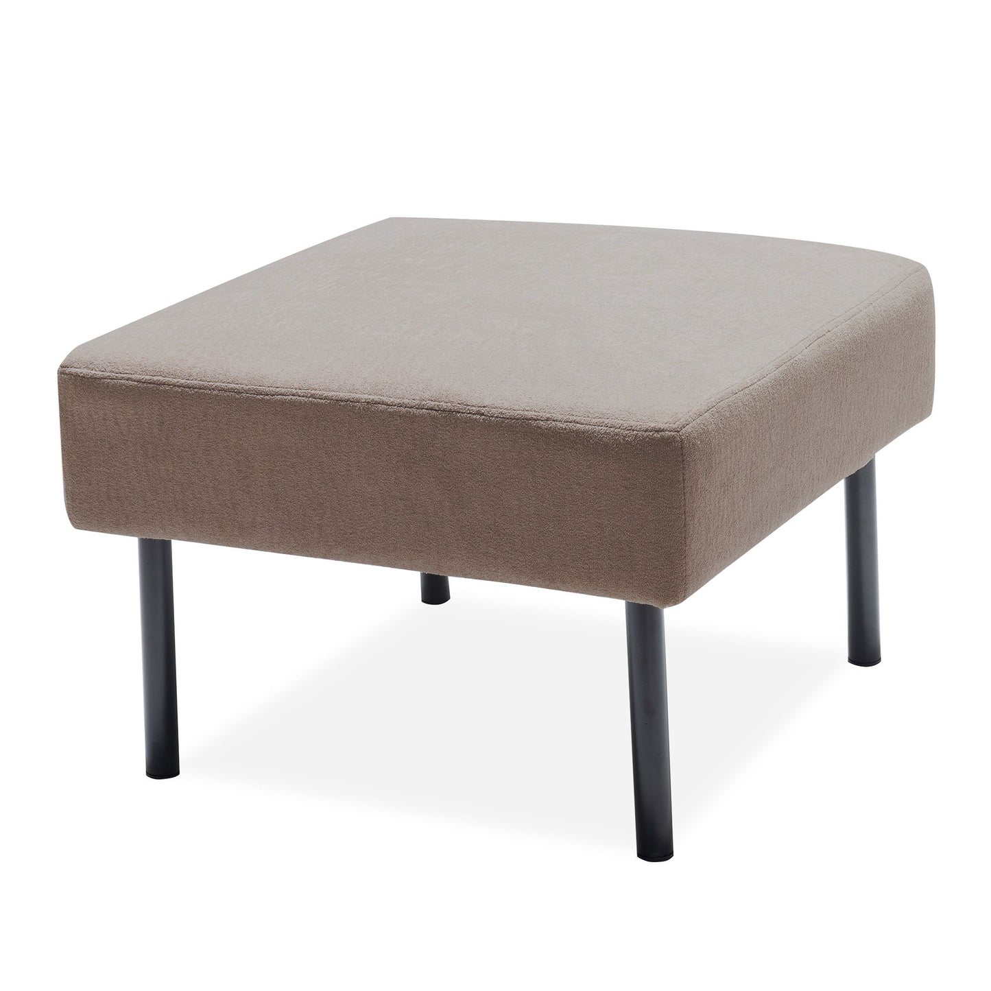 Modern L Shaped 3 Seater Sofa With Ottoman, Upholstered Couch For Small Spaces