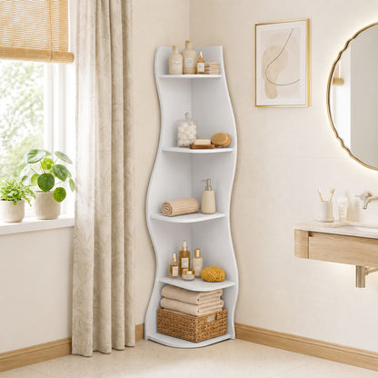 5 Tier S - Shaped Corner Shelf For Living Room