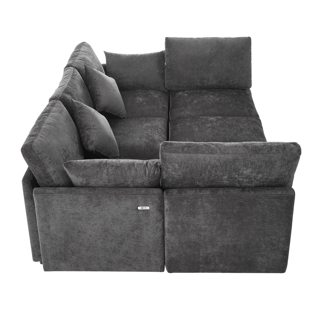 Sectional Sofa Modular U-Shaped With Ottoman & USB Ports
