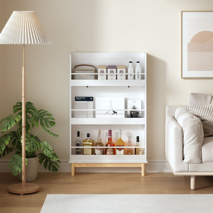 Wall Mounted Bookshelf, 3 Front Facing Display Shelves For Toddler Bedroom - White