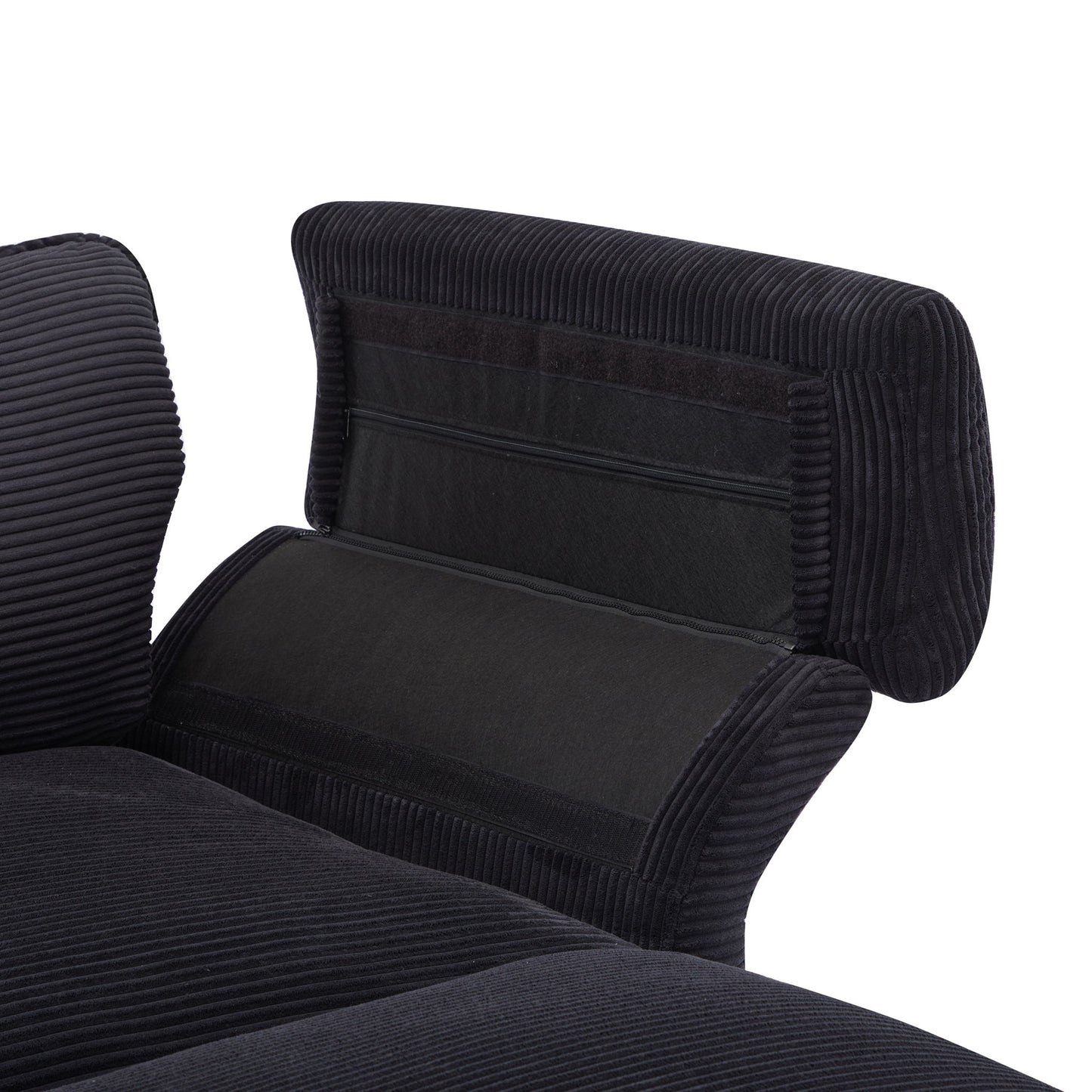Modern Deep Seat Sectional Sofa With Ottoman