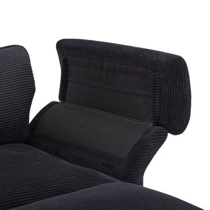 Modern Deep Seat Sectional Sofa With Ottoman