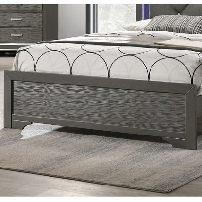 Tufted Headboard Bed With LED Lighting