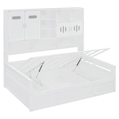 Daybed With All-In-One Cabinet And Shelf