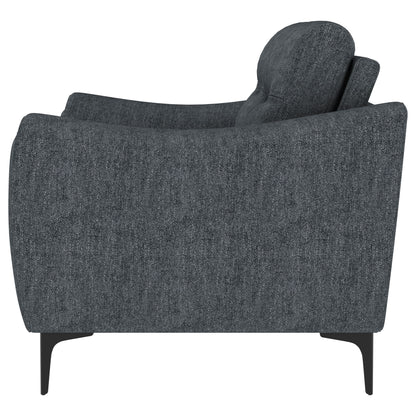 Oberle - Upholstered Sloped Track Arm Loveseat - Charcoal