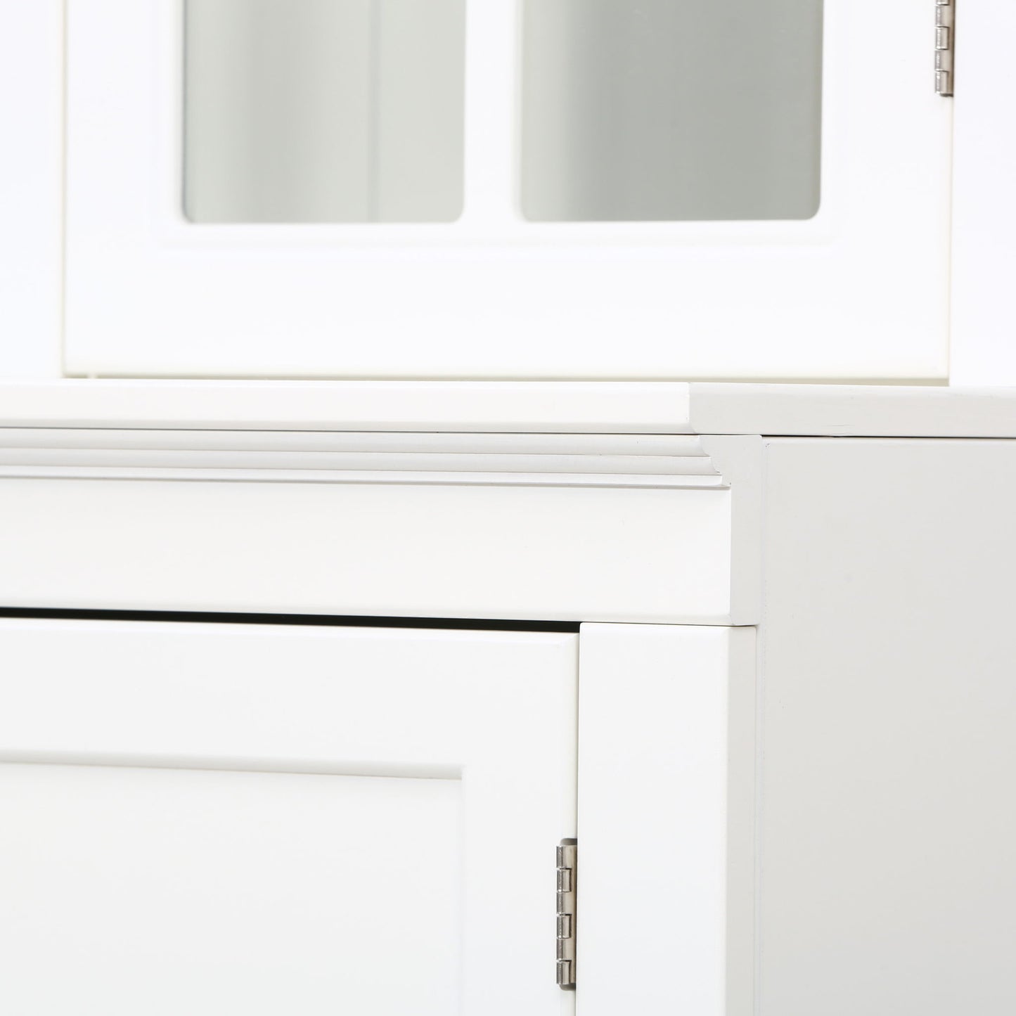 Retro Style Hutch Cabinet With Glass Door, China Cabinet For Home