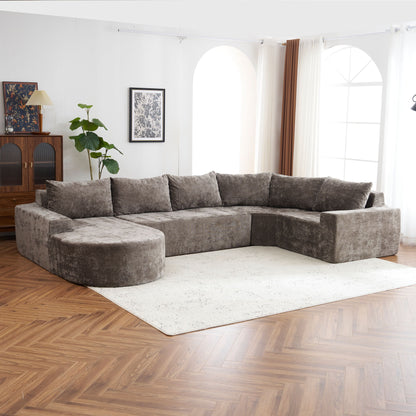 U-Shaped Oversized Modular Cloud Sectional Sofa With Deep Seat For Living Room