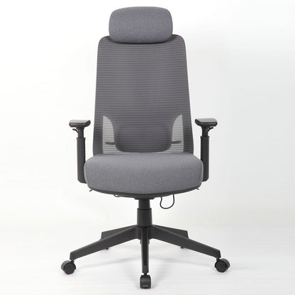 High Back Breathable Ergonomic Office Chair With Adjustable Headrest & 5D Armrest, Height Adjustable Swivel - Antique Gray