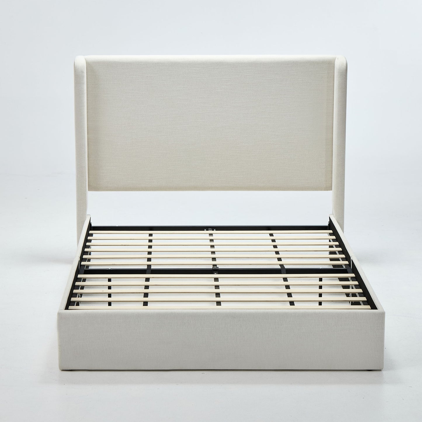 Carmen - Full Size Upholstered Wingback Bed - Ivory
