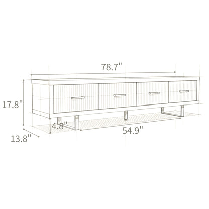 TV Stand With Slatted Drawers