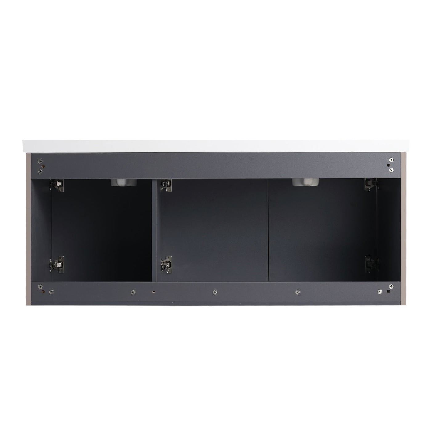 Contemporary Wall Mounted Bathroom Vanity With Resin Double Sink