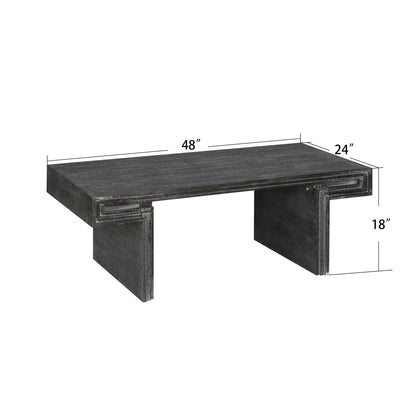 American Vintage Industrial Coffee Table, Double Tier Design