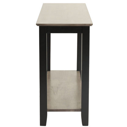 3 Piece Table Set With Open Shelf Storage, Includes Coffee, End & Console Table - Black / Black / Gray / Gray