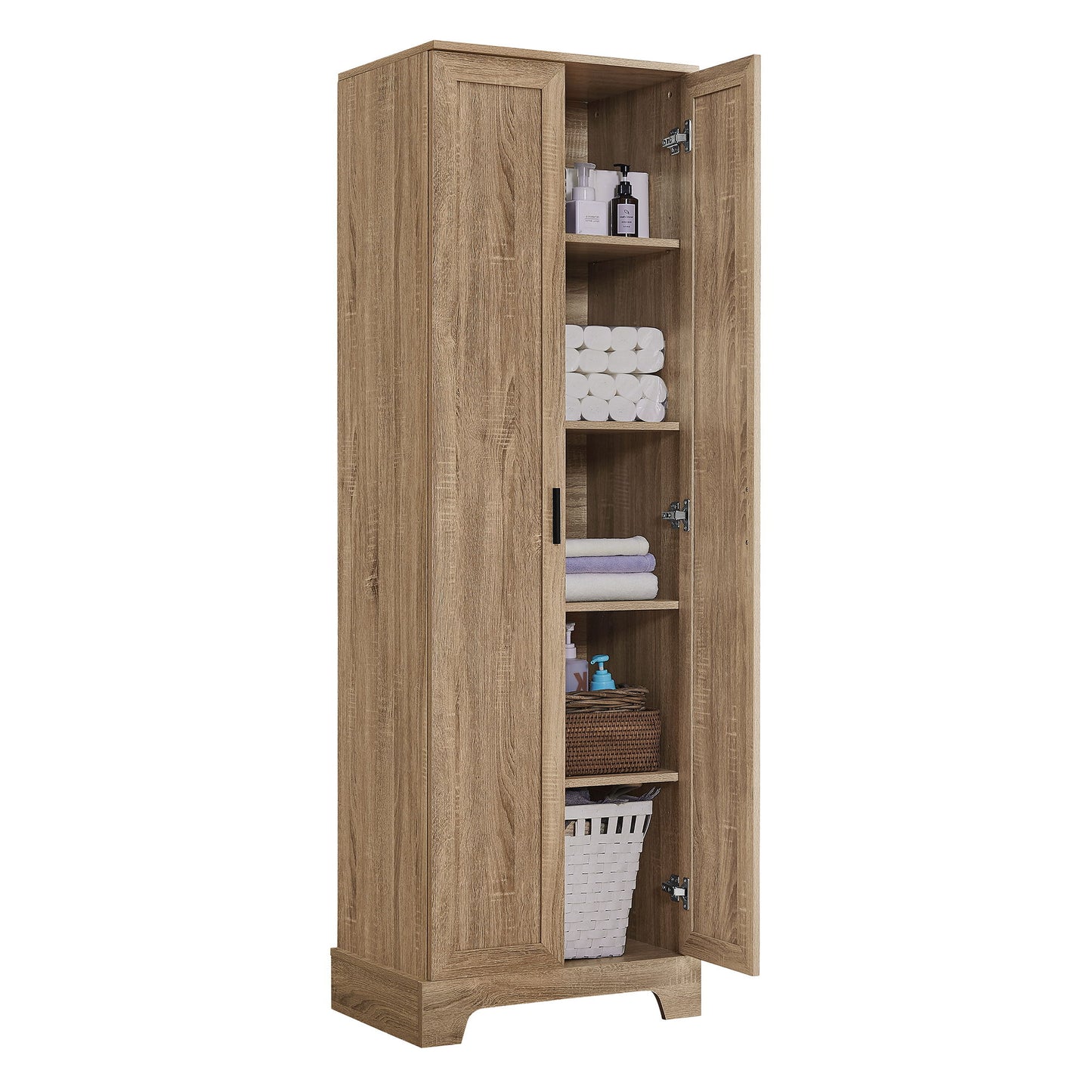 Storage Cabinet With Adjustable Shelves, 2 Doors, Rectangle Design For Bathroom