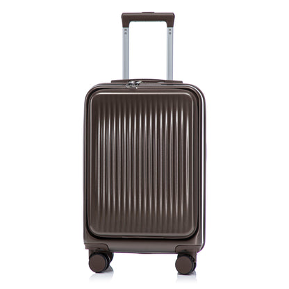 Luggage Set With Cosmetic Case, Combination Lock, Front Opening Design