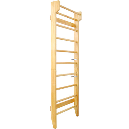 Gymnastics Stall Bar Multi Use Swedish Ladder For Home Gym And Physical Therapy - Natural