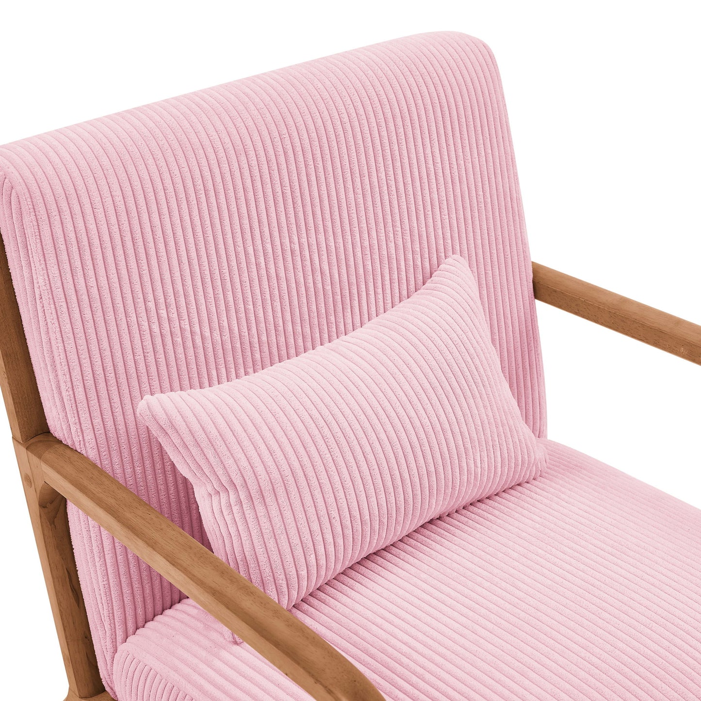 Upholstered Armchair With Back Support Pillow