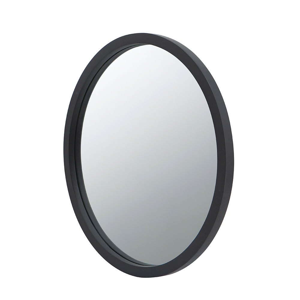 Circle Wall Mirror With Wooden Frame, Wall Mirror For Living Room
