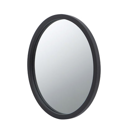 Circle Wall Mirror With Wooden Frame, Wall Mirror For Living Room