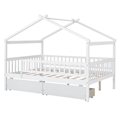 House Bed With 2 Drawers